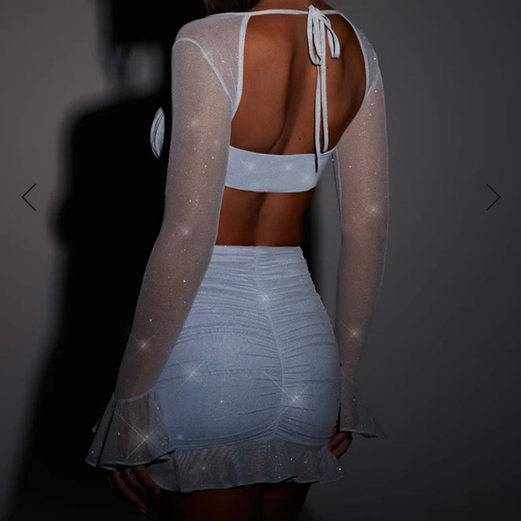 Baby blue glitter set- skirt and top - Picture 2 of 5